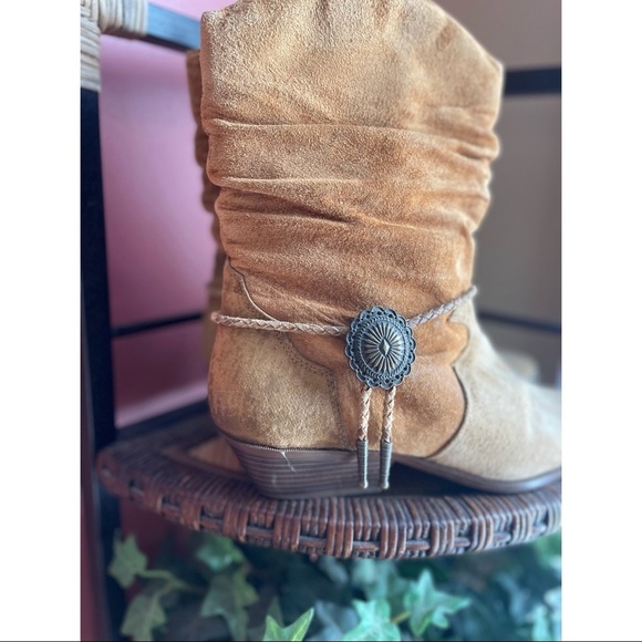 VINTAGE LEATHERCRAFT suede cowboy boots sz 9 - Picture 11 of 11